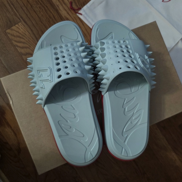 Christian Louboutin Spiked Sandals - White and Red - Picture 8 of 13